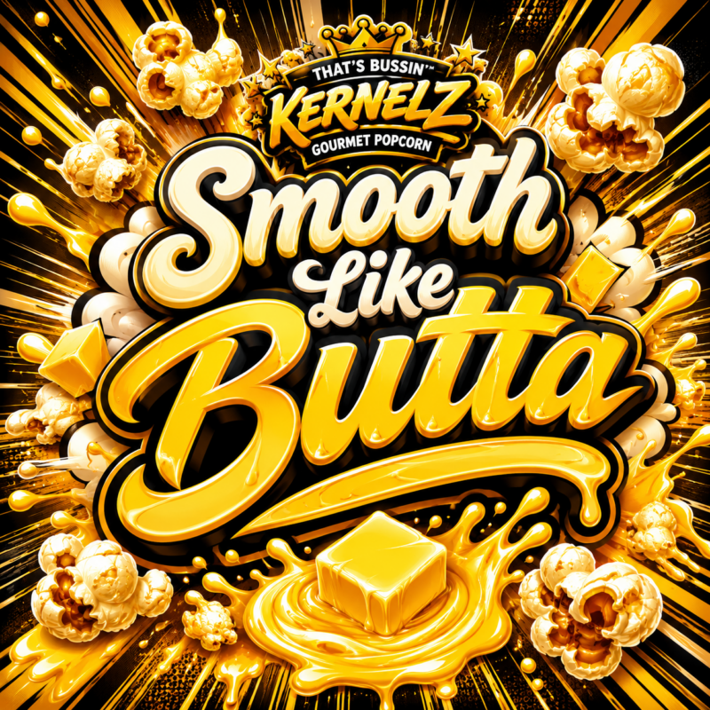 Smooth Like Butta Kernelz Gourmet Popcorn Flavor Logo