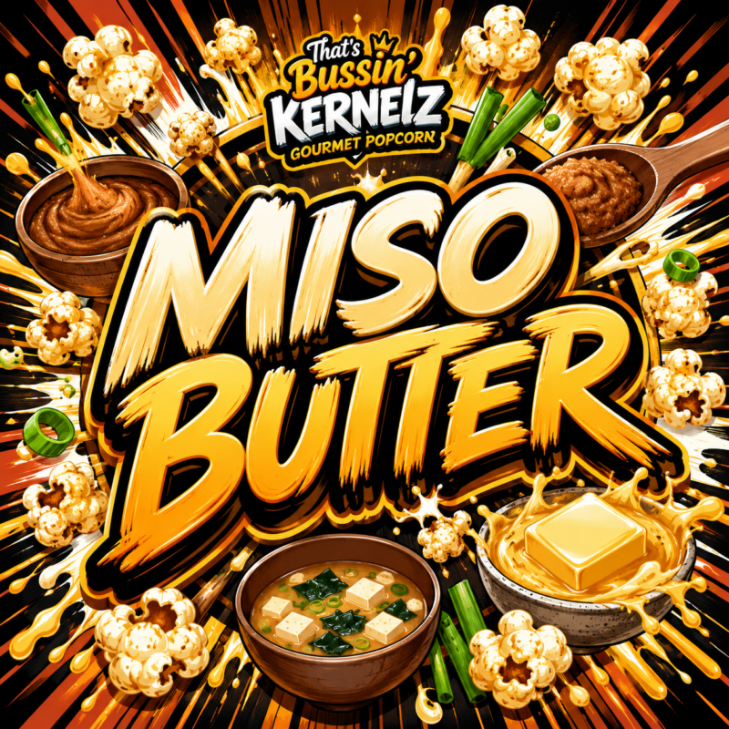 Miso Butter Kernelz Gourmet Popcorn Flavor Logo