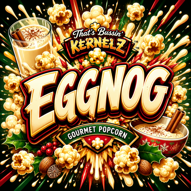 Christmas Eggnog Kernelz Gourmet Popcorn Flavor Logo