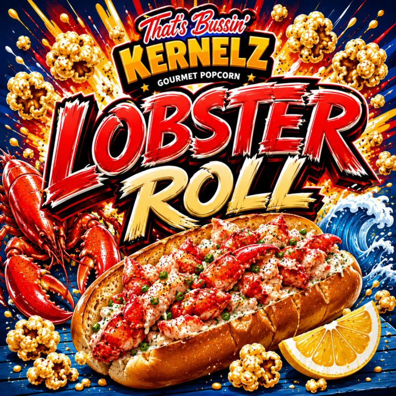 Lobster Roll Kernelz Gourmet Popcorn Flavor Logo