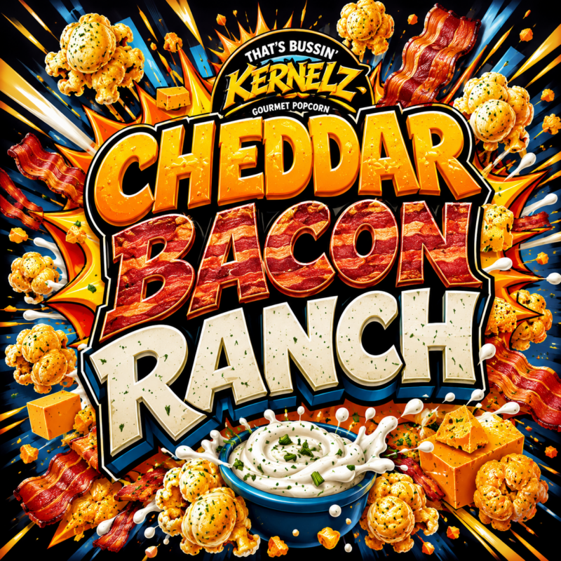 Cheddar Bacon Ranch Kernelz Gourmet Popcorn Flavor Logo