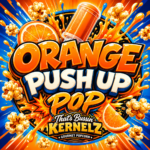 Orange Push Up Pop Kernelz Gourmet Popcorn Flavor Logo