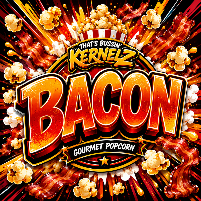 Bacon Kernelz Gourmet Popcorn Flavor Logo