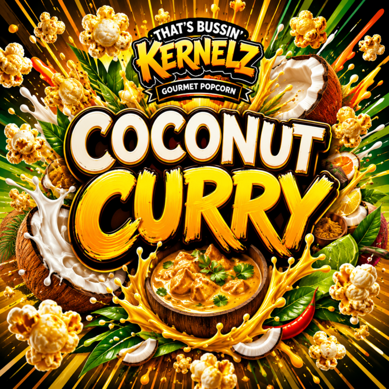 Coconut Curry Kernelz Gourmet Popcorn Flavor Logo